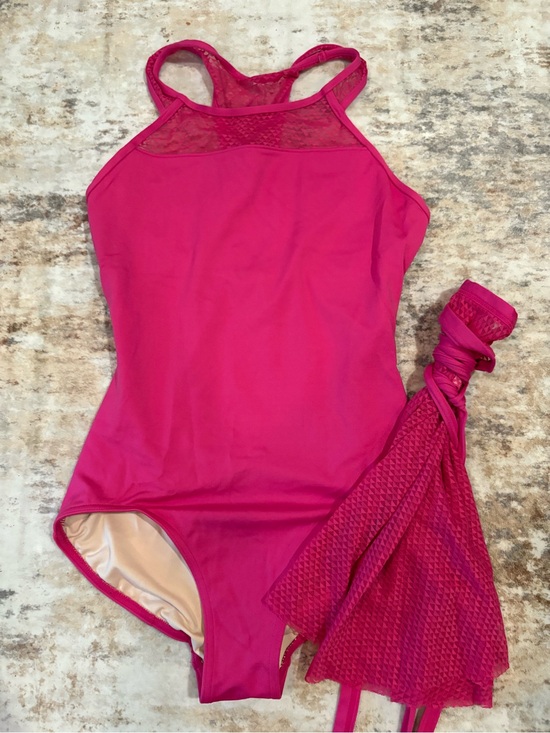 Capezio Other - Capezio Hot Pink Dance Leotard with Mesh Back and matching skirt (set)